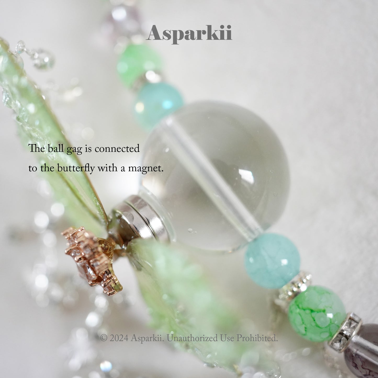 Mint Spellbound – Handmade Set with Choker, Ball Gag & Nipple Clamps