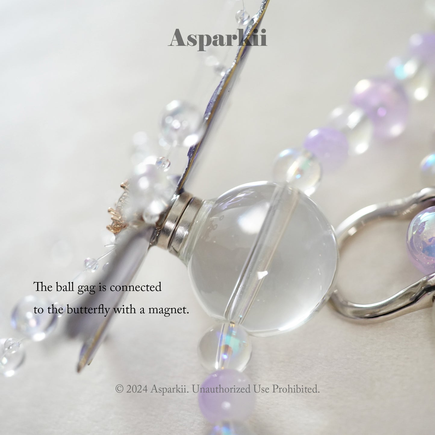 Lilac Dream – Handmade Set with Choker, Ball Gag, Nipple Clamps & Leash