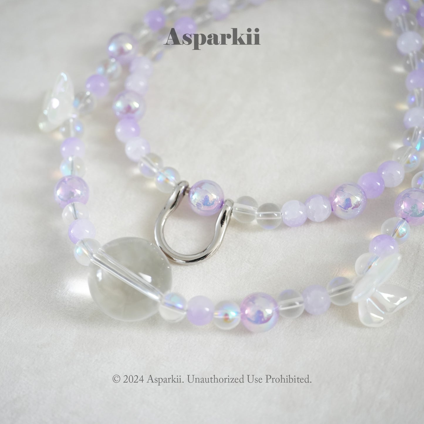 Lilac Dream – Handmade Set with Choker, Ball Gag, Nipple Clamps & Leash