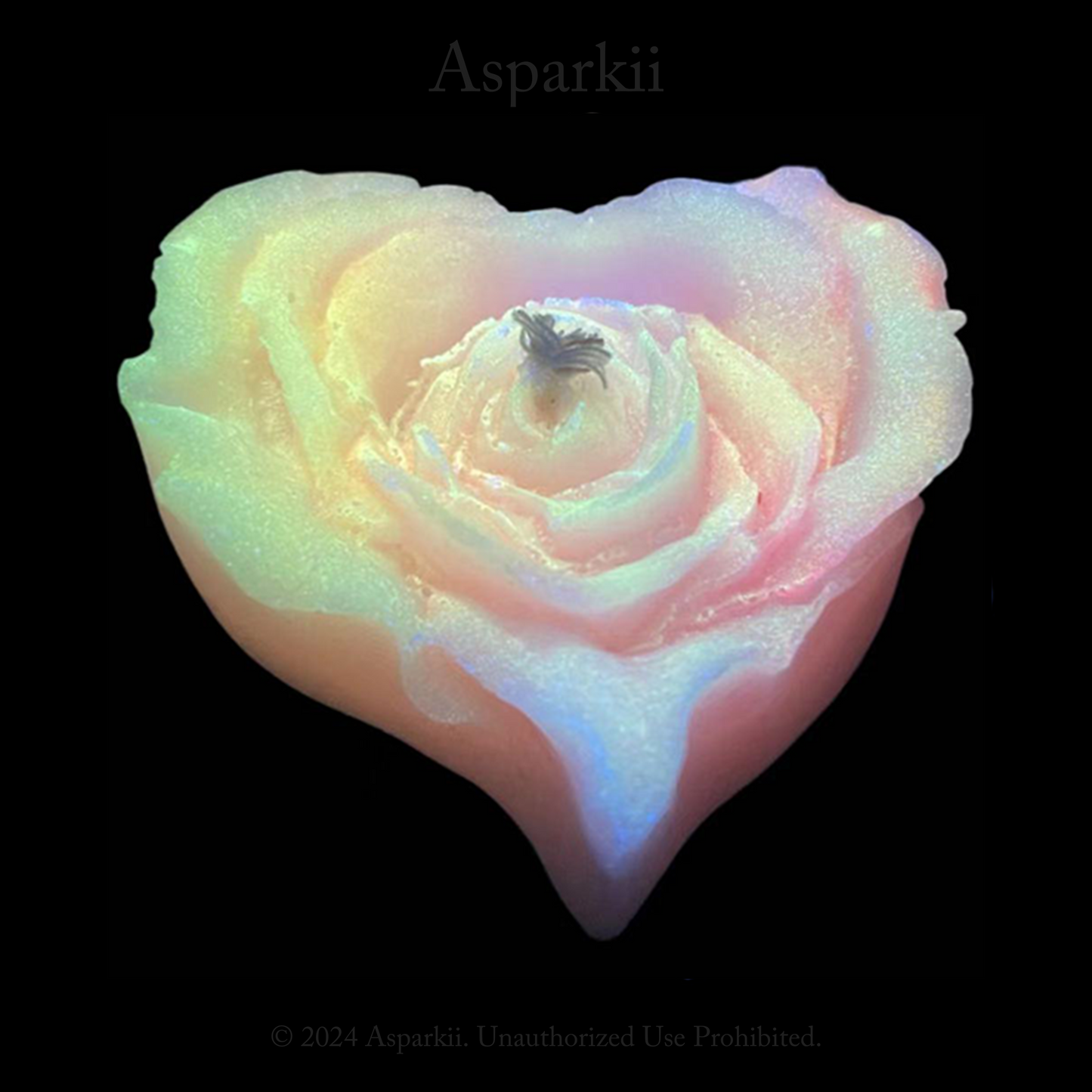 Fluorescent heart style Peach Dawn Rose Low Temp Candles
