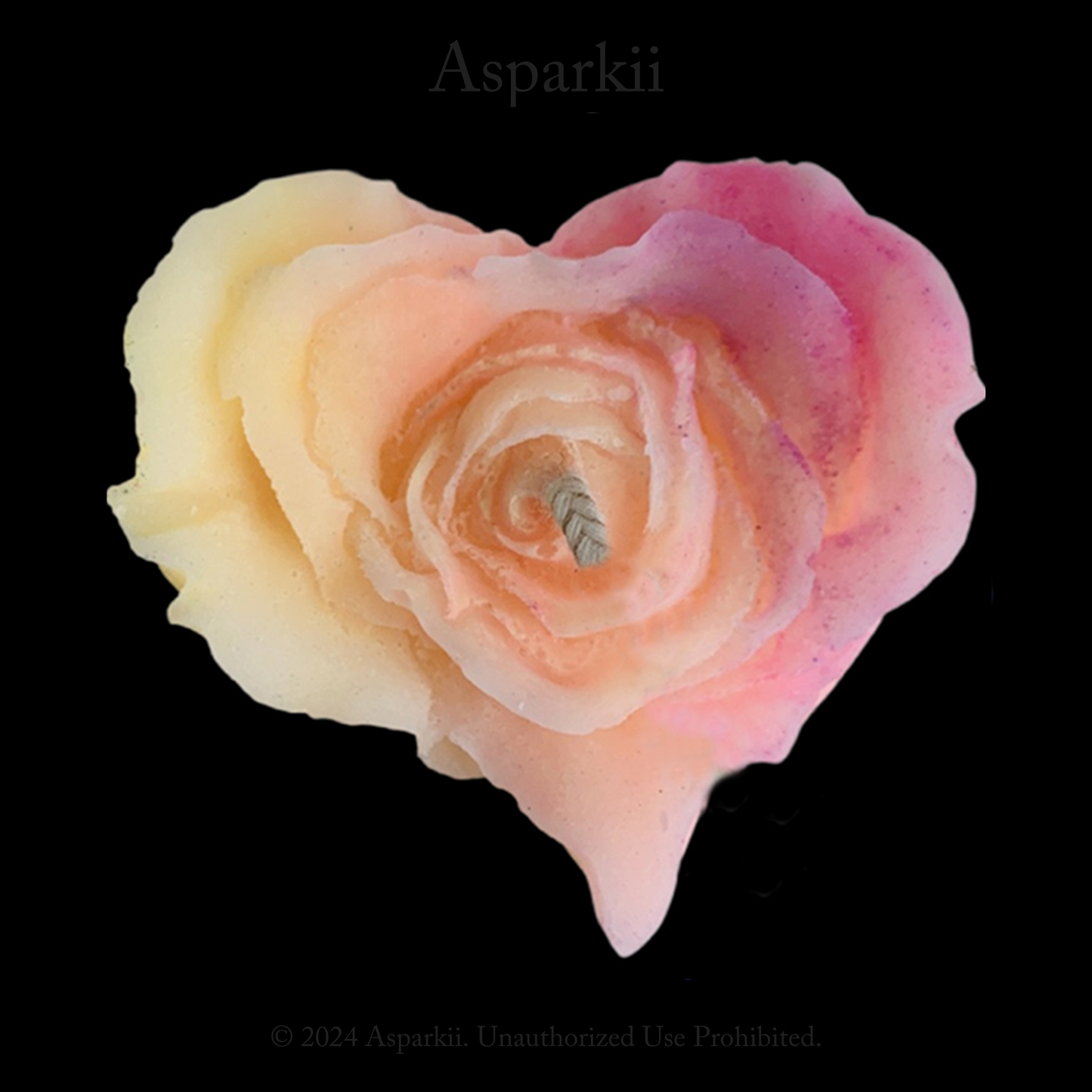Fluorescent heart style Peach Dawn Rose Low Temp Candles