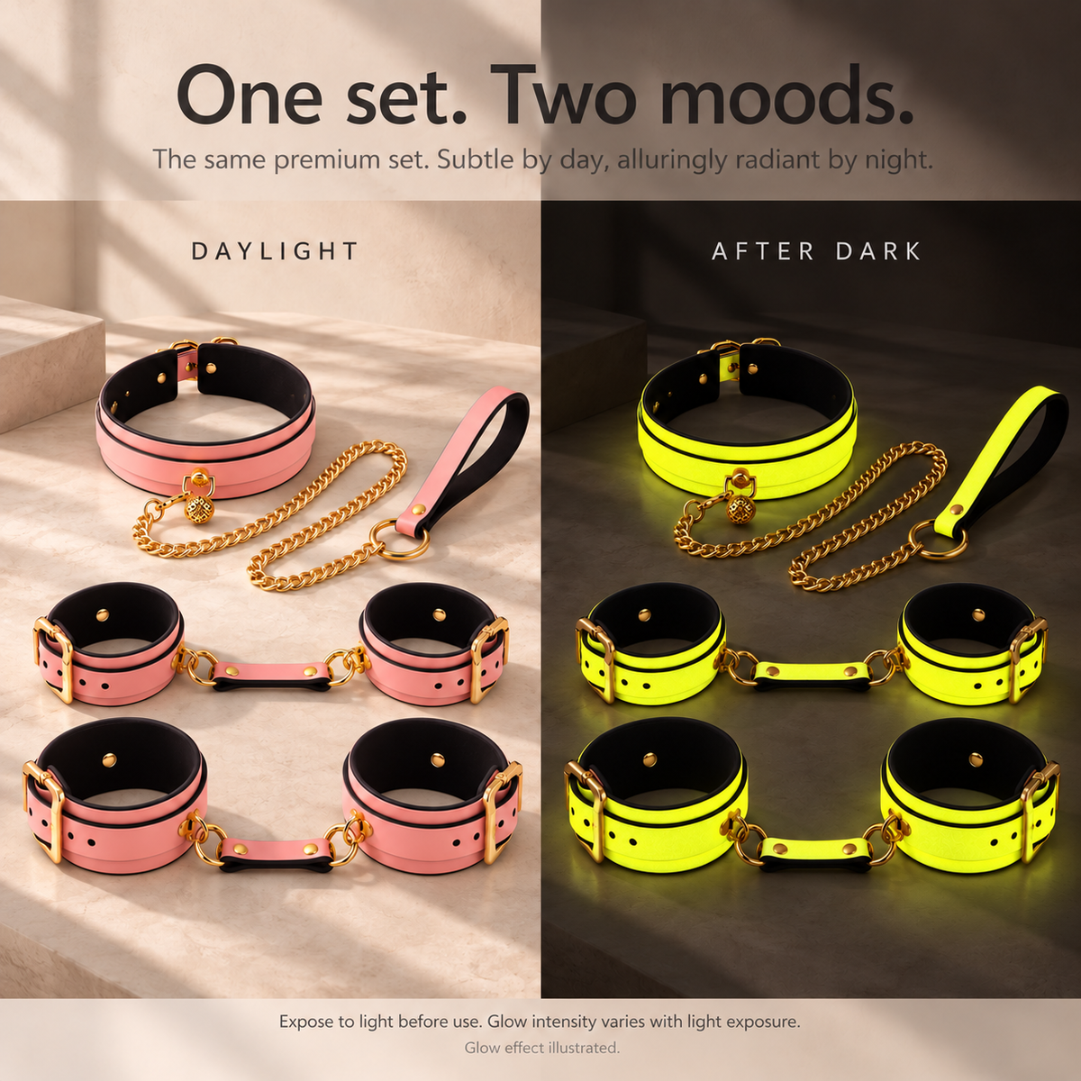 Midnight Glow Bondage Set & Pink