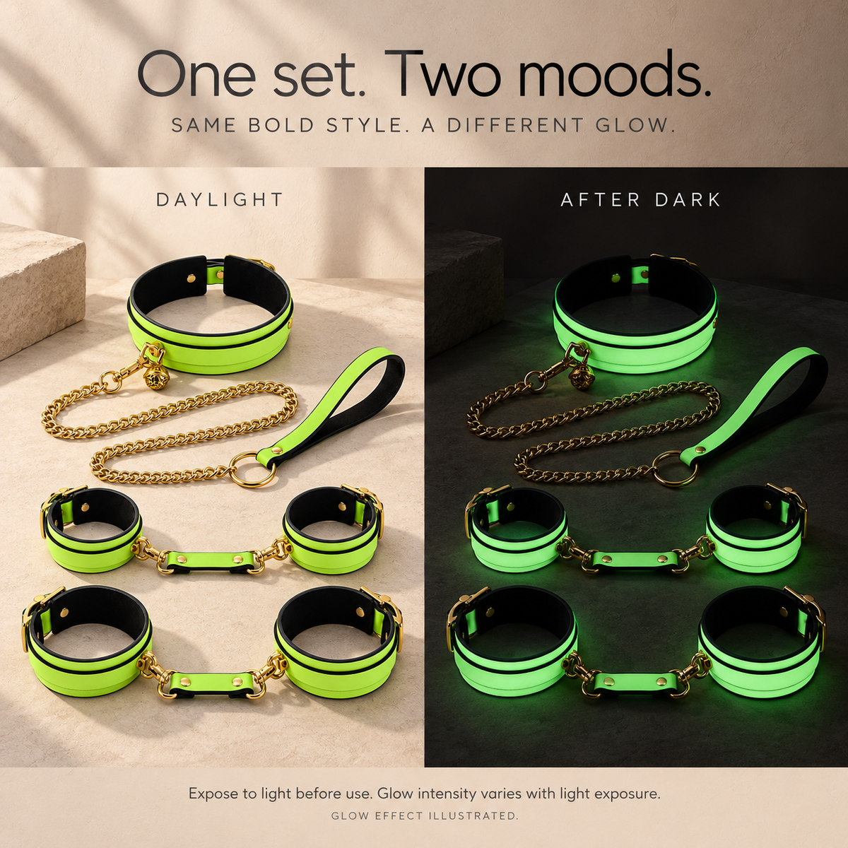 Midnight Glow Bondage Set & Green
