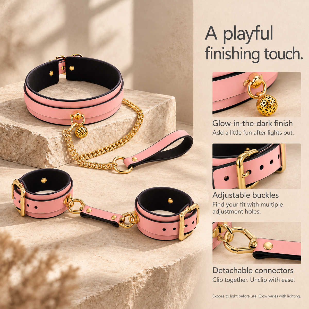Midnight Glow Bondage Set & Pink