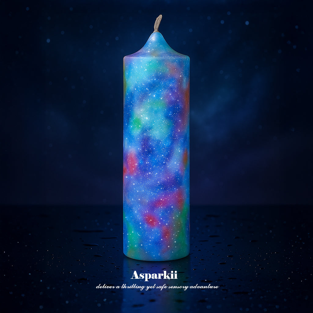 C102] Fluorescent style Dreamy Blue Aurora Low Temp Candles – Asparkii
