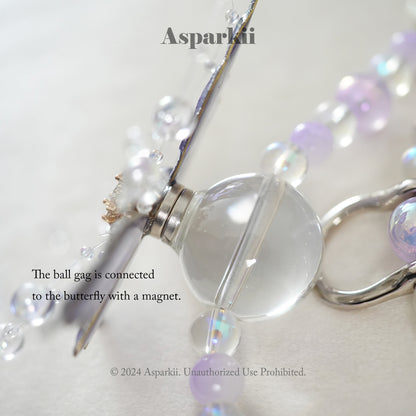 Lilac Dream – Handmade Set with Choker, Ball Gag, Nipple Clamps & Leash