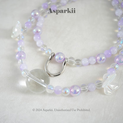Lilac Dream – Handmade Set with Choker, Ball Gag, Nipple Clamps & Leash